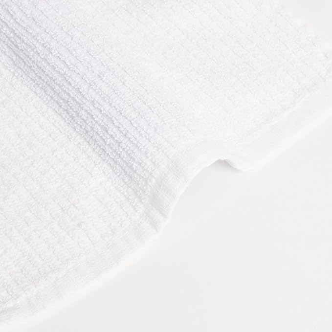 CASA COPENHAGEN Ribbed Bar Mop Towels - Pack of 12, 10"x10" 100% Cotton, Highly Absorbent & Durable Towels, Multipurpose Kitchen Towels for Home, Bar, Restaurant, Cleaning & More