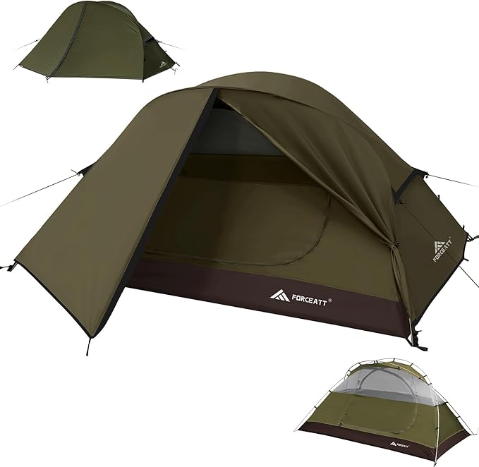 Forceatt Camping Tent 2 Person, Backpacking Tent Waterproof & Windproof, Ultralight Instant Tent with Rain Fly for Camping, Hiking, Outdoor