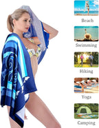Beach Towel Microfiber Beach Towels Sand Free Quick Dry Lightweight Thin Sand Free Towels Dolphin Travel Towels for Adults Women Men Girls Kids Beach Essentials Accessories