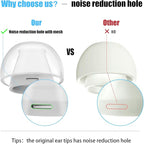 3 Pairs Replacement Ear Tips for AirPods Pro and 2nd Generation with Noise Reduction Hole, Silicone Ear Tips for AirPods Pro with Portable Storage Box and Fits in Charging Case (S/M/L, Clear)