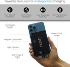 Clutch Pro – World's Thinnest Portable Charger – USB-C Power Bank 5000mAh – Magnetic Built-in Cable – TSA Approved Travel Charger – iPhone 15/16/17 & Android – Black