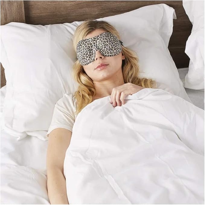 Bucky 40 Blinks No Pressure Printed Eye Mask for Travel & Sleep, Leopard, One Size