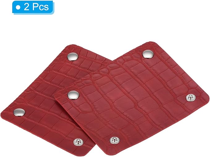 PATIKIL Luggage Handle Wrap, 2 Pack Irregular Pattern PU Handbag Grip Cover Protector Identifier with Clasp for Suitcase Grocery Shopping Bag, Red