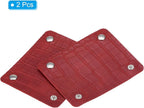 PATIKIL Luggage Handle Wrap, 2 Pack Irregular Pattern PU Handbag Grip Cover Protector Identifier with Clasp for Suitcase Grocery Shopping Bag, Red