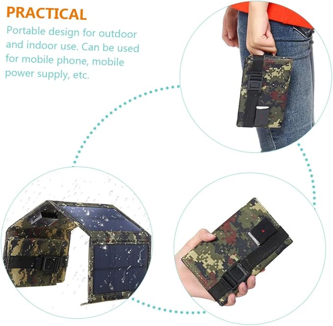 DOITOOL Portable Solar Panel Charger for Cell Phone USB Emergency Solar Charger for Car Camping