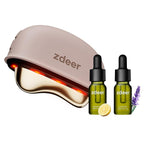 ZDEER GS5 Electric Heated Gua Sha Facial Sculpting Tool with Vibration, LED Red Light Therapy Face & Neck Massager, Skin Firming Device, Premium Gift for Women Mom, Includes 2 10ml Massage Oil, Pink