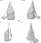 LATMAP Sling Bag For Women Faux Leather Small Casual Daypack Backpack Fanny Pack Crossbody Chest Bags Purse