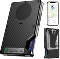 Air Wallet,Minimalist Wallet With Built In Airtag Chip, Rfid Blocking Credit Card Holder,Slim Wallet For Men,Compatible With Apple Find My Ios Only,Detachable Money Clip (Minimalist, Carbon Fiber)
