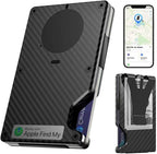 Air Wallet,Minimalist Wallet With Built In Airtag Chip, Rfid Blocking Credit Card Holder,Slim Wallet For Men,Compatible With Apple Find My Ios Only,Detachable Money Clip (Minimalist, Carbon Fiber)