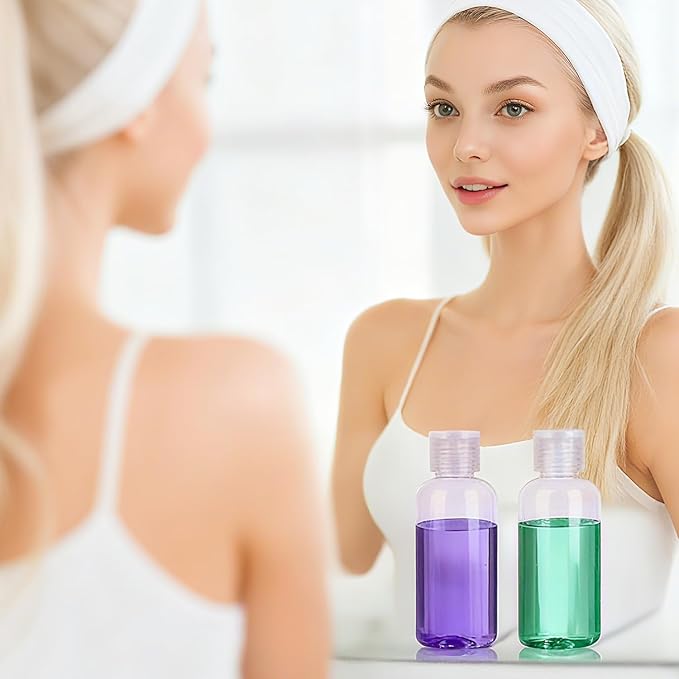 5 pcs Clear Travel Size Toiletry Bottles, 3.4oz TSA Approved Containers, Leak Proof Squeezable Plastic