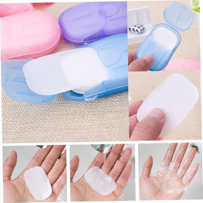 5 Boxes 500 Sheets Disposable Soap Paper Hand Cleaner Fragrance Mini Color Soap Paper for school Indoor, Outdoor, Travel, Camping Hiking Shampoo