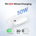 iWALK Magnetic Power Bank 10000mAh, 30W Wireless Portable Charger with Fast Charging USB-C Cable,Qi2 Certified 15W Battery Pack with LED Display for iPhone 17/16/16 Pro/15/14/13 Series, Samsung Galaxy