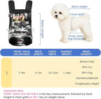 Dog Backpack Carrier, Front Pocket for Essentials, Pet Sling Front Backpacks for Small Medium Dogs 7-11 Lbs, Legs Out, Adjustable Wearable Puppy Chest Travel Bag, Easy-Fit for Hiking/Walking/Camping