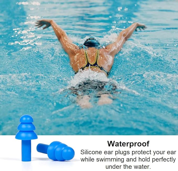 50 pairs of Soft Reusable Silicone Ear Plugs for Swimming, Sleeping & Concerts - Individually Wrapped & Waterproof Ear Protection - Comfortable Noise Reduction up to 25dB NRR - Ideal for Adults