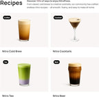 NitroPress DS Electric Nitro Cold Brew Coffee & Cocktail Maker Machine, Air-Powered Nitro Coffee Maker & Nitrogen Infuser for Coffee Matcha Cocktails & Drinks Stainless Steel Home Bar Beverage System