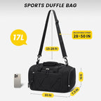 Vorspack Gym Bag for Women - 15 Inches Small Duffle Bag for Travel Lightweight Duffel Bag Personal Item Travel Bag Weekender Bag for Travel Sports Gym - Black