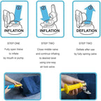 Travel Foot Rest Pillow, Portable Inflatable with Double Hand Pump Adjustable Three Layers Height Pillow for Foot Rest on Airplanes,Cars,Buses,Trains,Office to Sleep on Long Trip
