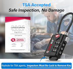 TSA Approved Cable Luggage Locks, Re-settable Combination with Alloy Body