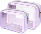 PACKISM Clear Makeup Bag - TSA Approved Toiletry Bag for Carry-on & Checked Luggage, Water Resistant Car Storage Organizer with Reinforced Seams