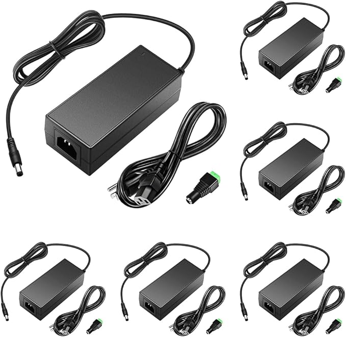 SHNITPWR 24V Power Supply 3A 72W AC/DC Adapter, 6-Pack 100~240V AC to DC 24 Volt 3amp 2.7A 2.5A 2.3A Converter Transformer 5.5x2.5mm Plug for LED Strip Lights 3D Printer CCTV Camera LCD Monitor