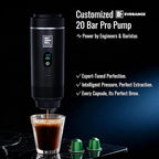 Portable Electric Espresso Machine, Travel Coffee Maker Brewer Compatible with Ground Coffee & NS Capsules (Black with LCD Screen)