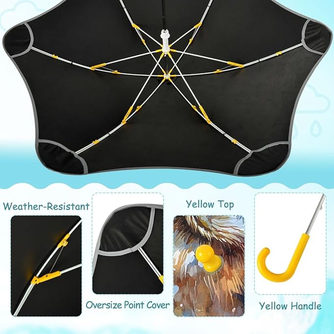 ALAZA Kids Umbrella Stick Umbrellas Cute Umbrella for Boys Girls Toddler UV/Sun Rain Windproof