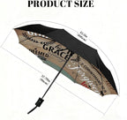 Travel Umbrella for Rain Sun - Scripture Quotes Windproof Compact Auto Open Close Umbrellas for Women Kids, Automatic Reverse Folding Small Cute Umbrella for Backpack, Commute, Car