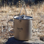 Kuvik Titanium French Press 750ml (25.4 oz) - Ultralight and Compact French Press for Backpacking and Camping