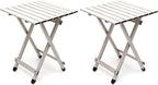 SUNNYFEEL Folding Camping Table - Lightweight Aluminum Portable Picnic Table, 18.5L x 18.5W x 24.5H Inch for Cooking, Beach, Hiking, Travel, Fishing, BBQ, Indoor Outdoor Small Foldable Camp Tables