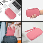 CAAORDKSO Electronic Organizer Travel Cable Accessories Bag, Electronic Organizer Case, Electronic Accessories Organizer Pouch Bag for Cable, Cord, Charger, Phone, Power Bank, Earphone (Pink)