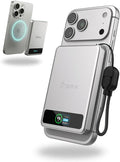 5K Magnetic Power Bank, Silver, Qi2 Certified 15W Wireless Charger, LCD Display, Ultra-Slim Solid-State Battery Pack for iPhone 17/16, Lightweight Travel, Everyday Use USB-C Portable Charger