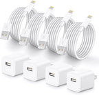 i Phone Lightning Charger，[MFi Certified] Phone Charger USB with Charging Cord 6 ft i Phone Charger Cable for i Phone 14 13 12 11 Pro/Pro Max/SE 2022/8/7/XS/XR/X/i Pad (4- Pack)