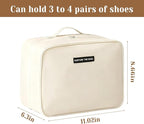 Shoe Bags for Travel, Travel Shoe Bag with Double Layer Storage - Fits 3-4 Pairs,Attaches to Luggage