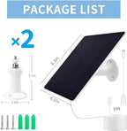 Solar Panel Charger Compatible with Eufycam 2C/2C Pro/E40/E20/2/2 Pro/E, 5V 5W Continuously Charging, 9.8ft Cable, Weatherproof (2Pack)