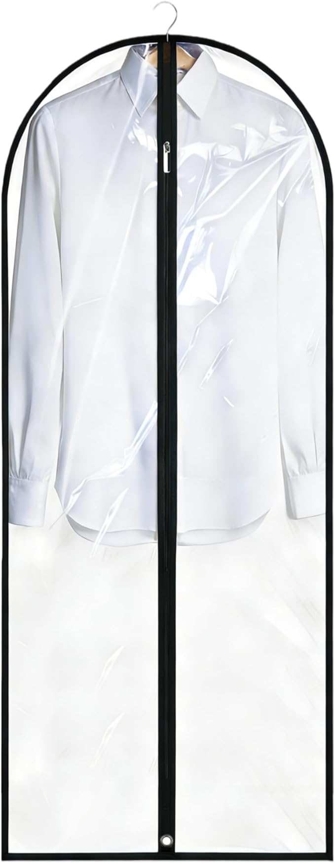 Dress Bags for Gowns Long, 65'' Garment Bags for Hanging Clothes, Suit Bag Cover for Storage and Travel (Clear)