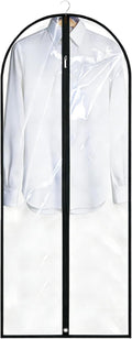 Dress Bags for Gowns Long, 65'' Garment Bags for Hanging Clothes, Suit Bag Cover for Storage and Travel (Clear)