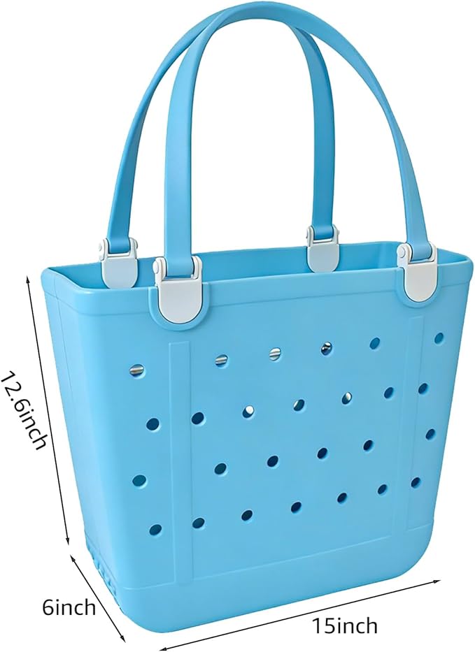 Lightweight Extra large Rubber Beach Bag Small mini Tote Bag for Gym Waterproof medium Open Handbag for Pool Sports