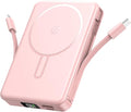 Magnetic Portable Charger, Power Bank Fast Charging 22.5W 10000mAh, Portable Charger with Built in Cable, for Magsafe Battery Pack Compatible with iPhone 17/16/15/14/13/12 Pro/Pro Max, Samsung Pink