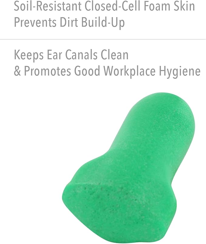 Howard Leight by Honeywell Maximum Lite Low Pressure Disposable Foam Earplugs, 200-Pairs (LPF-1), Green