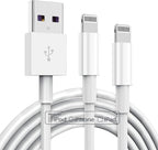 TUMABER 2 Pack Apple MFi Certified iPhone Charger Cable 3Ft, Lightning to USB Cord 3 Foot, 2.4A Fast Charging,Apple Phone Long Chargers for 13/12/11/11Pro/11Max/ X/XS/XR/XS Max/8/7/6, White (C36W4)