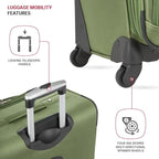 SWISSGEAR Sion Softside Expandable Spinner Luggage Durable Lightweight Travel Suitcase, Evergreen, Checked-Large 29-Inch
