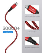 USB C Cable 10 ft 3Pack, Extra Long USB A to USB C Cable 10ft Braided Type C Fast Charging Cord for Samsung Galaxy S20 S21 S22 S23 S24 Ultra 5G S10 S9, A20 A51 A52 A72, iPhone 15 Series, PS5, Switch
