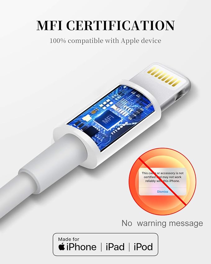 Uzento for iPhone Charger Cord,2 Pack Original USB to Lightning Cable Apple MFI Certified 6 Ft, Fast iPhone Charging Cord for iPhone 11/11Pro/11Max/ X/XS/XR/XS Max/8/7/6/5S/SE-Black
