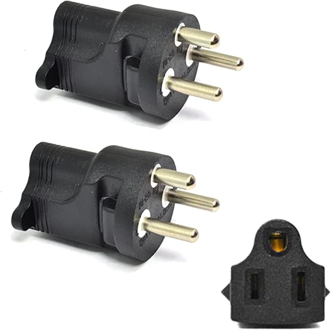Ceptics Denmark Travel Power Plug Adapter Accepts USA NEMA 5-15R - ETL Certified - Industrial Grade (IG-20-2PK)