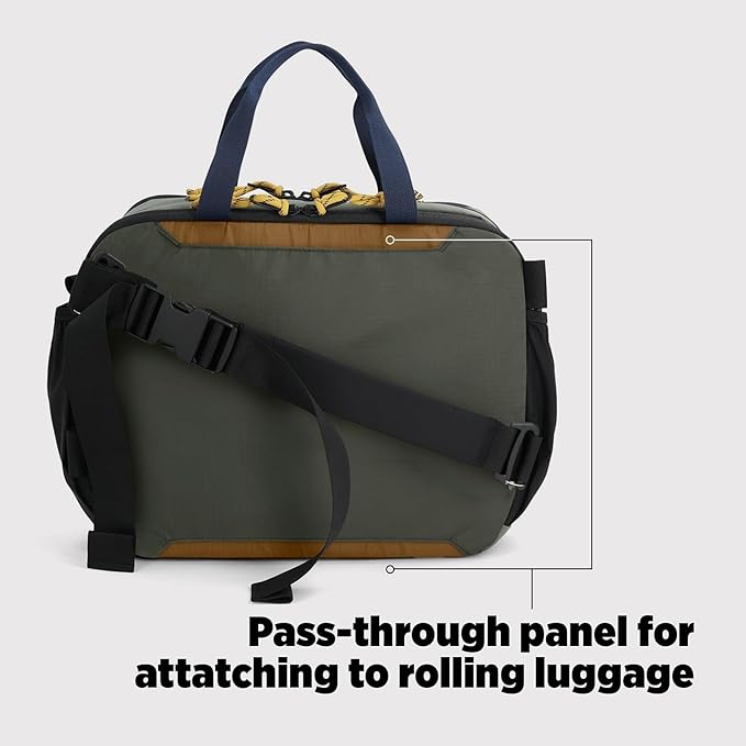 Topo Designs Mountain Cross Bag, Functional + Flexible Briefcase, Removable Shoulder Strap, Fair Trade (Mustard/Forest)