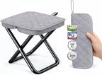 Premium Portable Folding Camping Stool with Carry Bag, Lightweight Compact Outdoor Seat, Heavy Duty Steel Frame, Small Travel Stool for Camping, Hiking & Fishing