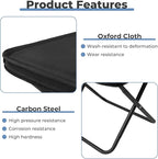 Portable Folding Camping Stool - 1.4Lbs Ultra Lightweight, 220Lbs Heavy Duty, Reinforced Steel Frame, Quick Deploy for Hiking Fishing Camping & Outdoor Events (Black)