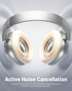 Wentronic Y01 Wireless Noise Canceling Headphones Bluetooth 5.3 Over Ear Headphones with Microphone, Hi-Res Audio, 48H Playtime, Foldable Comfortable Earpads,Compatible with iOS,Android,PC, Silver