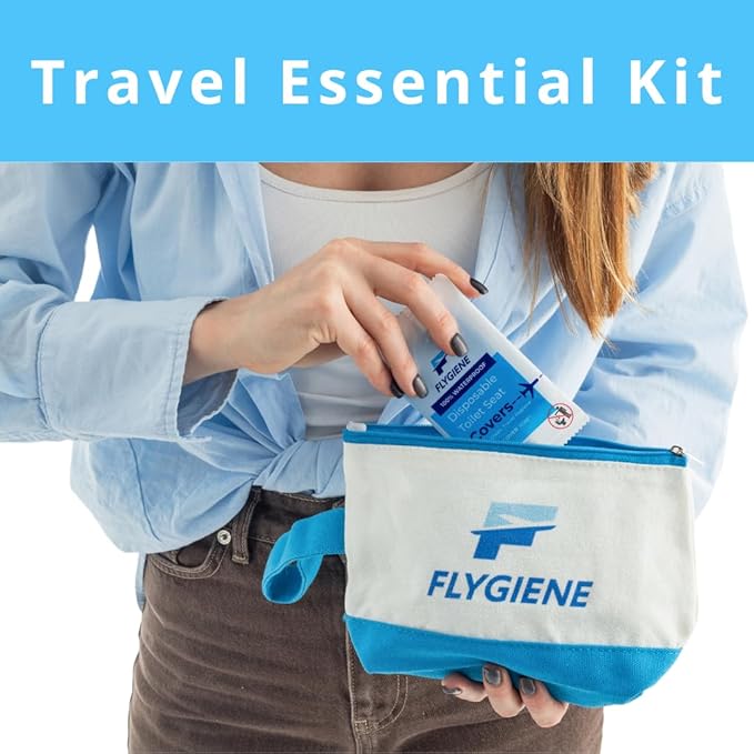 LUX Travel Essentials – 33 Piece Premium Hygiene & Comfort Set with Blue EVA Hard Case – Includes Dental Care, Face Masks, Wipes, Bandages & TSA-Friendly Travel Accessories