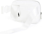 ODODOS Unisex Mini Belt Bag with Adjustable Strap Small Fanny Pack for Workout Running Traveling Hiking, White